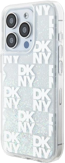 Панель DKNY Liquid Glitter Multilogo для Apple iPhone 15 Pro Max White (3666339271060) - зображення 1
