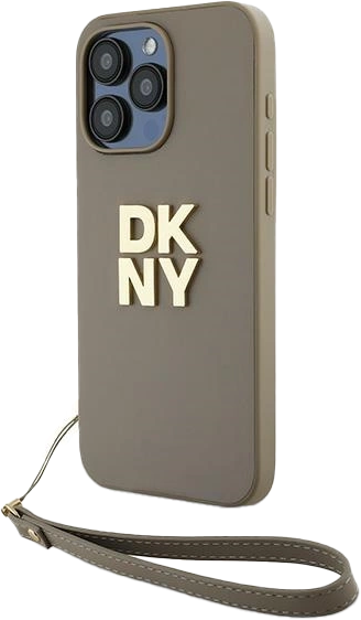 Etui DKNY Wrist Strap Stock Logo do Apple iPhone 15 Pro Max Beige (3666339264901) - obraz 1