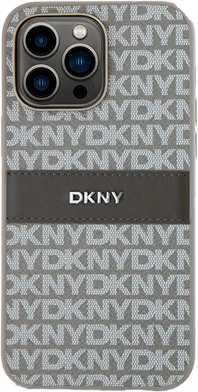 Etui DKNY Leather Mono Stripe & Metal Logo do Apple iPhone 15 Pro Max Beige (3666339260569) - obraz 2