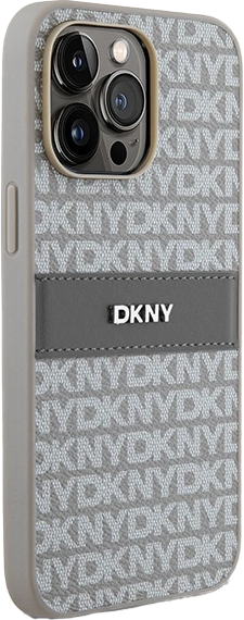 Etui DKNY Leather Mono Stripe & Metal Logo do Apple iPhone 15 Pro Max Beige (3666339260569) - obraz 3