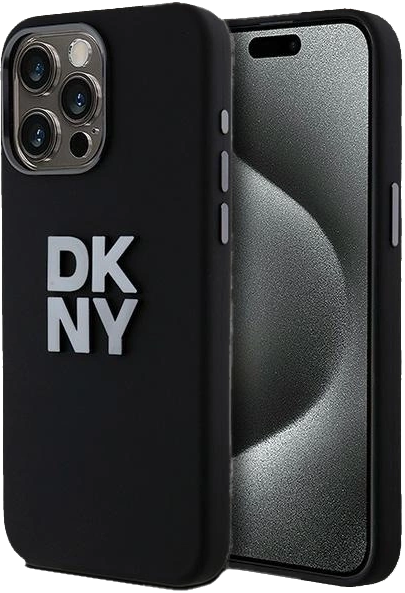 Панель DKNY Liquid Silicone Metal Logo для Apple iPhone 15 Pro Max Black (3666339265328) - зображення 1