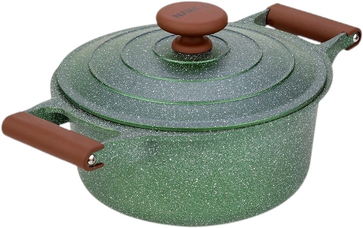 Garnek Nava Omega z pokrywką zielona 4.4 l (5205746160611) - obraz 1