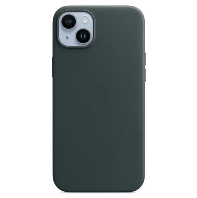 Защитный чехол Apple iPhone 14 Plus Leather Case MagSafe Forest Green - Фото 4 Защитный чехол Apple iPhone 14 Plus Leather Case MagSafe Forest Green - изображение 4