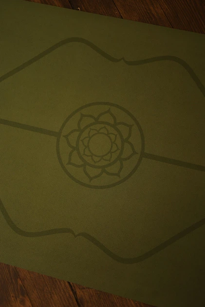 Премиальный коврик для йоги каучуковий Lita Comfort PU+coconut Marking Green Tea Yoga mat зеленый 183х68х0,5 см - изображение 6