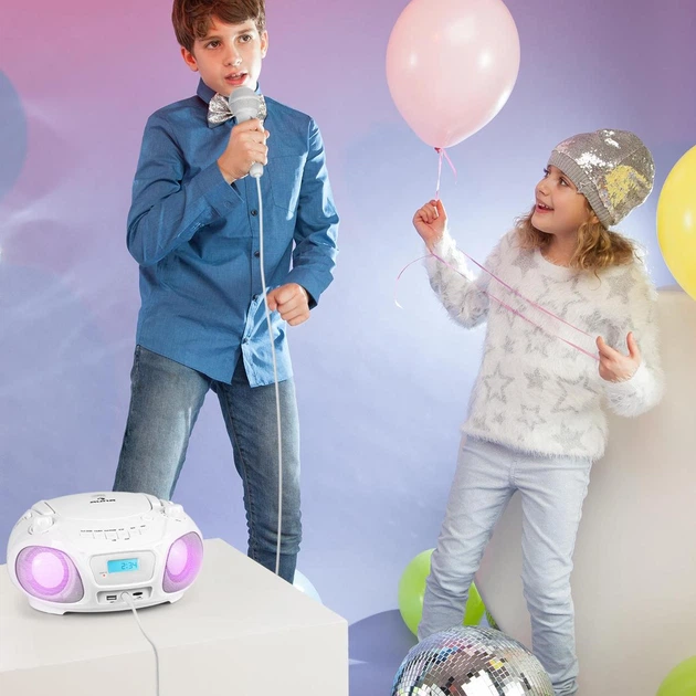 Бумбокс караоке з квітнудзиком Auna Disco Light білий - Уцінка - Фото 7 Бумбокс караоке з квітнудзиком Auna Disco Light білий - Уцінка - зображення 7