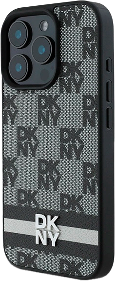 Панель DKNY Checkered Pattern & Printed Stripes для Apple iPhone 16 Pro Black (3666339334123) - зображення 2