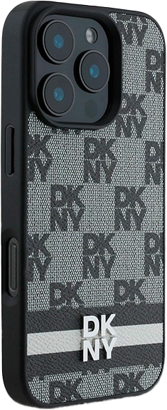 Панель DKNY Checkered Pattern & Printed Stripes для Apple iPhone 16 Pro Black (3666339334123) - зображення 4