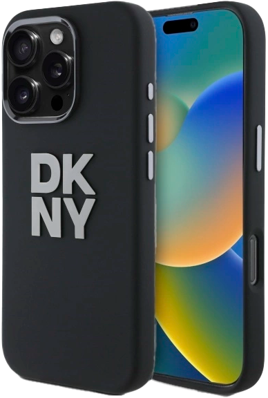 Панель DKNY Liquid Silicone Metal Logo для Apple iPhone 16 Pro Black (3666339334727) - зображення 1
