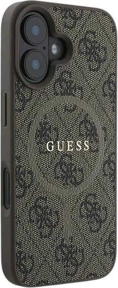 Etui Guess 4G Ring Classic Logo MagSafe do Apple iPhone 16 Plus Brown (GUHMP16MG4GFRW) - obraz 4