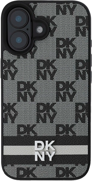 Панель DKNY Checkered Pattern & Printed Stripes для Apple iPhone 16 Black (3666339334109) - зображення 3