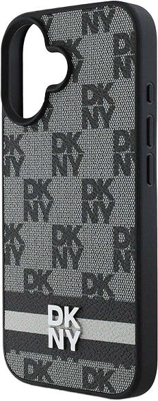 Панель DKNY Checkered Pattern & Printed Stripes для Apple iPhone 16 Black (3666339334109) - зображення 6