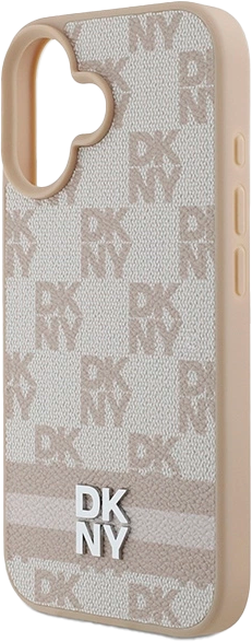Панель DKNY Checkered Pattern & Printed Stripes для Apple iPhone 16 Pink (3666339334222) - зображення 6
