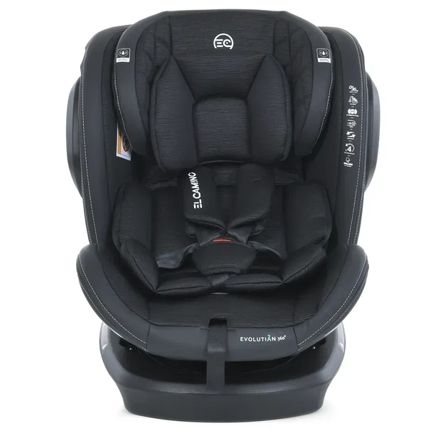 Автокрісло El Camino ME 1045 EVOLUTION 2 360⁰ Black Striped (група 0+/1-2-3, isofix, поворот 360⁰, чорний зі смужками) - зображення 2