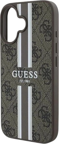 Etui Guess 4G Printed Stripes MagSafe do Apple iPhone 16 Plus Brown (GUHMP16MP4RPSW) - obraz 6