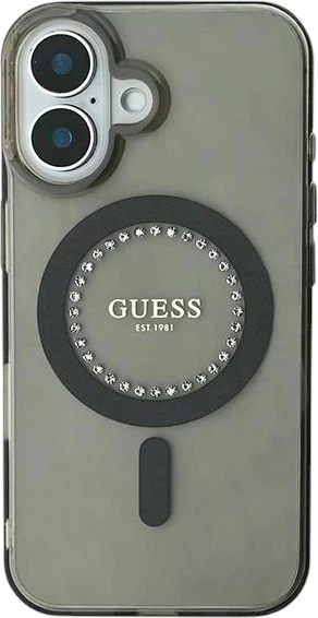 Etui Guess IML Rhinestones MagSafe do Apple iPhone 16 Plus Black (GUHMP16MPFTDTEK) - obraz 2