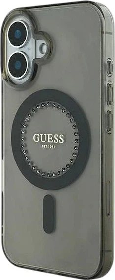 Etui Guess IML Rhinestones MagSafe do Apple iPhone 16 Plus Black (GUHMP16MPFTDTEK) - obraz 3