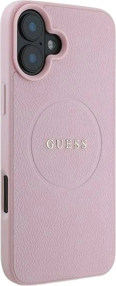 Etui Guess Grained Ring MagSafe do Apple iPhone 16 Plus Pink (GUHMP16MPGHSMMP) - obraz 4