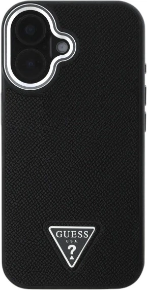 Etui Guess Grained Triangle MagSafe do Apple iPhone 16 Plus Black (GUHMP16MPGTSPSK) - obraz 2