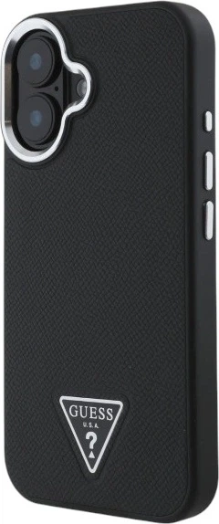 Etui Guess Grained Triangle MagSafe do Apple iPhone 16 Plus Black (GUHMP16MPGTSPSK) - obraz 3