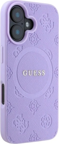 Etui Guess Saffiano Peony Classic Logo MagSafe do Apple iPhone 16 Plus Purple (GUHMP16MPSAPSMEU) - obraz 4