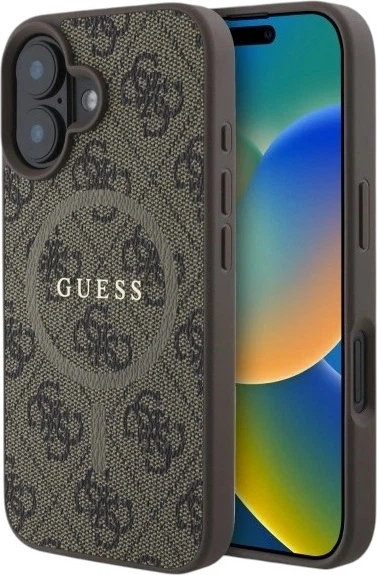 Панель Guess 4G Ring Classic Logo MagSafe для Apple iPhone 16 Brown (GUHMP16SG4GFRW) - зображення 1