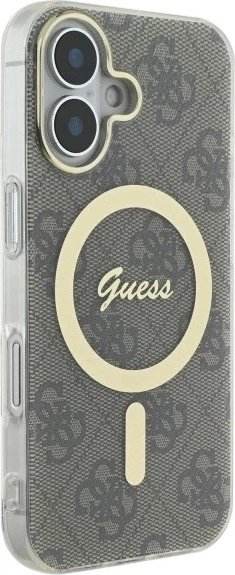 Etui Guess IML 4G MagSafe do Apple iPhone 16 Brown (GUHMP16SH4STW) - obraz 4