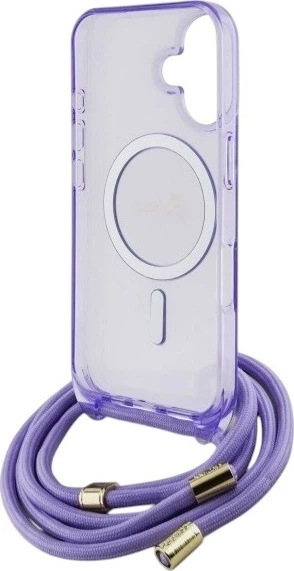 Etui Guess Crossbody Cord Script MagSafe do Apple iPhone 16 Purple (GUHMP16SHCTSGNSU) - obraz 6