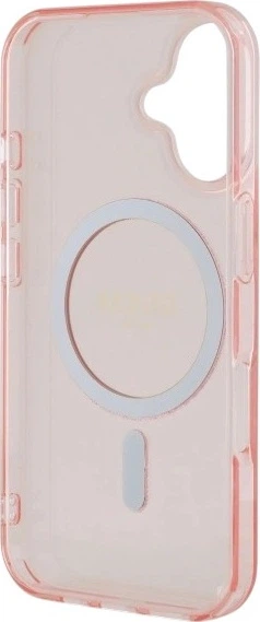 Etui Guess IML Glitter Circle MagSafe do Apple iPhone 16 Pink (GUHMP16SHFGEREP) - obraz 7