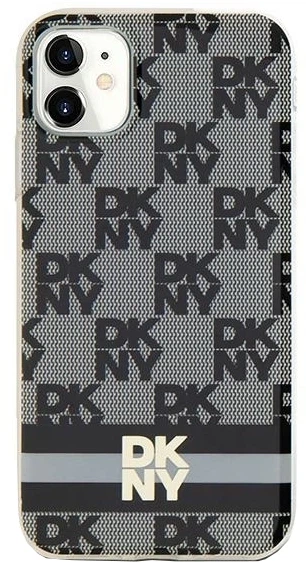 Панель DKNY IML Checkered Mono Pattern & Printed Stripes MagSafe для Apple iPhone 11 / Xr Black (3666339269258) - зображення 1