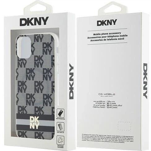 Панель DKNY IML Checkered Mono Pattern & Printed Stripes MagSafe для Apple iPhone 11 / Xr Black (3666339269258) - зображення 6