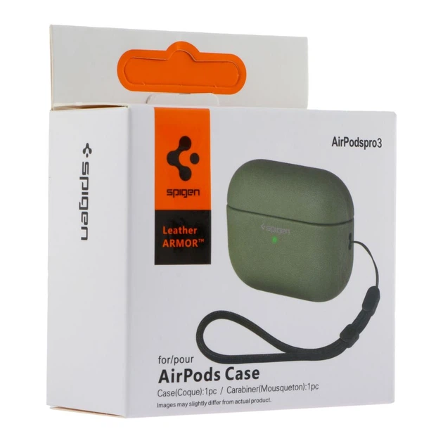 Чехол TPU Spigen Leather Armor для Airpods Pro 3, Pitch Green - изображение 3