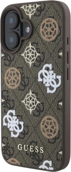 Панель Guess Peony On 4G Background MagSafe для Apple iPhone 16 Brown (GUHMP16SP4PWPW) - зображення 3