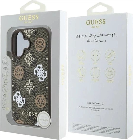 Панель Guess Peony On 4G Background MagSafe для Apple iPhone 16 Brown (GUHMP16SP4PWPW) - зображення 8