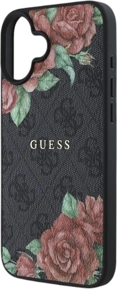 Etui Guess 4G Flowers Print MagSafe do Apple iPhone 16 Black (GUHMP16SP4ROPEMCK) - obraz 6