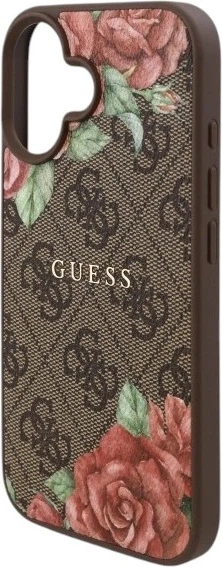 Etui Guess 4G Flowers Print MagSafe do Apple iPhone 16 Brown (GUHMP16SP4ROPEMCW) - obraz 6