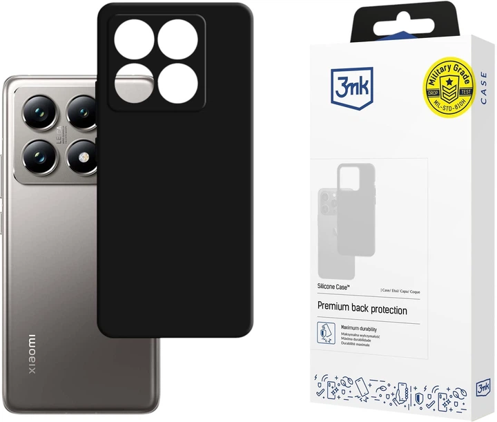 Etui plecki 3MK Silicone Case do Xiaomi 14T Pro Max Black (5903108613156) - obraz 2