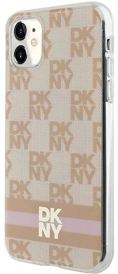 Панель DKNY IML Checkered Mono Pattern & Printed Stripes MagSafe для Apple iPhone 11 / Xr Pink (3666339268978) - зображення 3
