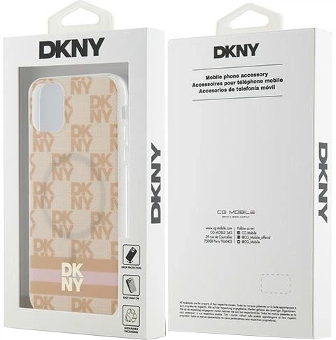 Панель DKNY IML Checkered Mono Pattern & Printed Stripes MagSafe для Apple iPhone 11 / Xr Pink (3666339268978) - зображення 8