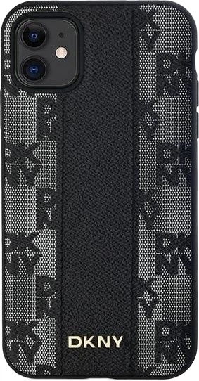Etui DKNY Leather Checkered Mono Pattern MagSafe do Apple iPhone 11 / Xr Black (3666339259730) - obraz 3