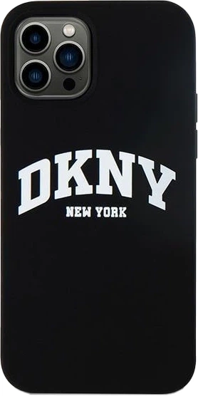 Etui DKNY Liquid Silicone White Printed Logo MagSafe do Apple iPhone 12/12 Pro Black (3666339266608) - obraz 3
