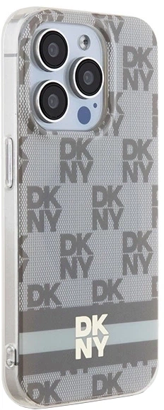 Etui DKNY IML Checkered Mono Pattern & Printed Stripes MagSafe do Apple iPhone 13/13 Pro Beige (3666339269432) - obraz 4