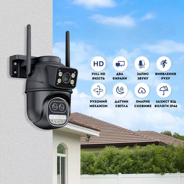 Уличная WiFI IP Камера видеонаблюдения з отичним зумом 9MP ICSEE Besder - изображение 3