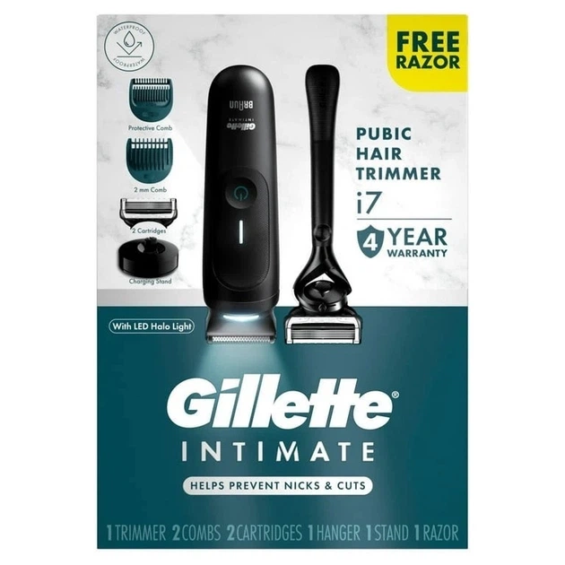 Подарочный набор для мужчин Gillette i7 Intimate с триммером и бритвой для стрижки интимных зон - изображение 10