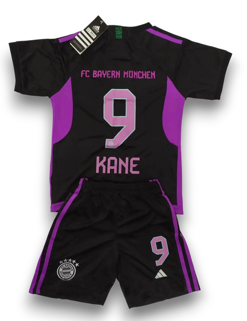 Детская футбольная форма FC Bayern München Harry Kane №9 (чёрно-фиолетовая), футболка + шорты 28(145-150см) - изображение 2