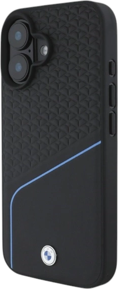Etui plecki BMW Sign Leather Textured And Line MagSafe do Apple iPhone 16 Black (BMHMP16S23RDCLK) - obraz 2