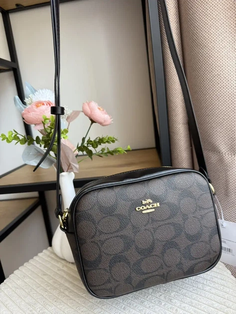 Сумка подарунок coach Сумка жіноча Coach Jamie Camera Bag In Signature Canva Gold/Brown/Black а - изображение 2