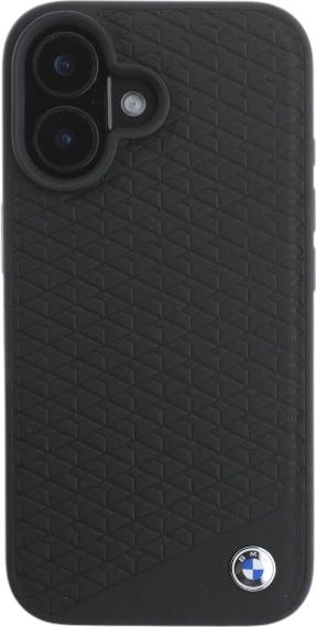 Etui plecki BMW Sign Leather Diamond Metal Logo MagSafe do Apple iPhone 16 Black (BMHMP16S23RDDK) - obraz 3