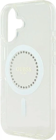 Etui Guess IML Rhinestones MagSafe do Apple iPhone 16 White (GUHMP16SPFTDTEH) - obraz 6