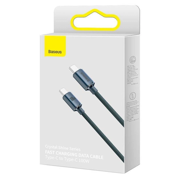 Кабель Type-C - Type-C Baseus Crystal Shine CAJY000601 1.2 м, черный - изображение 3