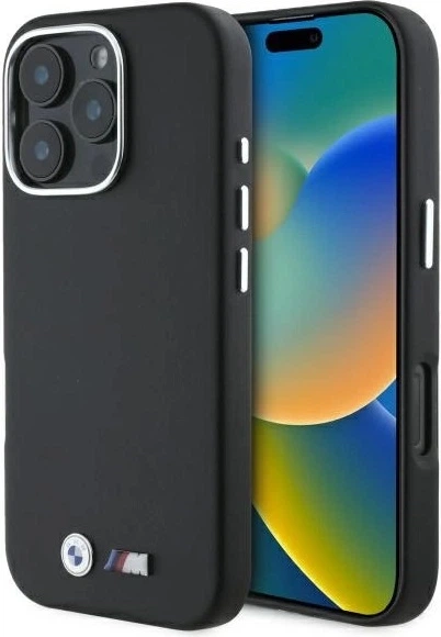 Etui plecki BMW M Smooth Full Wrapped Metal MagSafe do Apple iPhone 16 Pro Max Black (BMHMP16X23PMWK) - obraz 1